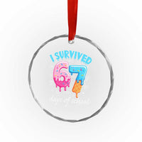 I Survived 67 Days of School Funny Six Seven Meme Crystal Glass Ornament Baseball Ice Cream Dripping - Wonder Print Shop