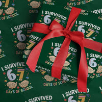 I Survived 67 Days of School Funny Six Seven Meme Wrapping Paper Roll - Wonder Print Shop