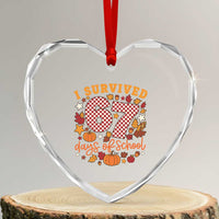 I Survived 67 Days of School Heart Crystal Glass Ornament Autumn Fall Leaves Back To School - Wonder Print Shop