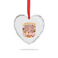 I Survived 67 Days of School Heart Crystal Glass Ornament Autumn Fall Leaves Back To School - Wonder Print Shop