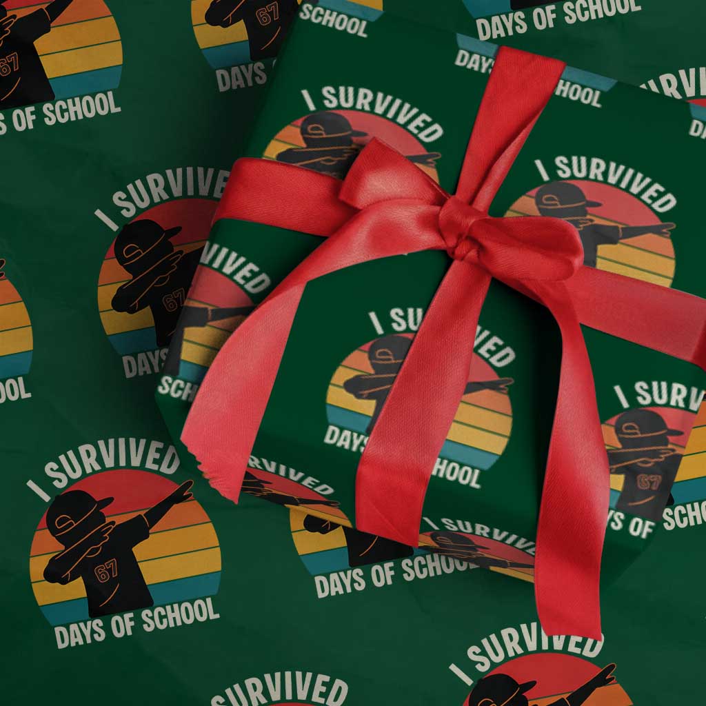 I Survived 67 Days Of School Wrapping Paper Roll Funny Boys Kids - Wonder Print Shop