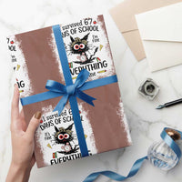 I Survived 67 Days of School Wrapping Paper Roll Funny Teacher Black Cat Chaos Everything Is Fine - Wonder Print Shop