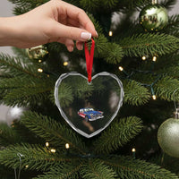 I Survived My Trip to NYC Heart Crystal Glass Ornament Funny New York City USA Flag Taxi Meme Gift