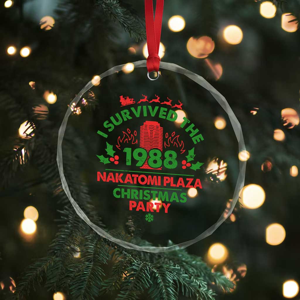 I Survived The 1988 Nakatomi Plaza Xmas Party Crystal Glass Ornament Vintage Mistletoe TS11