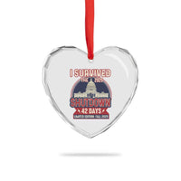 I Survived the 2025 Shutdown Heart Crystal Glass Ornament Funny Government Closure Parody Political Humor - Wonder Print Shop