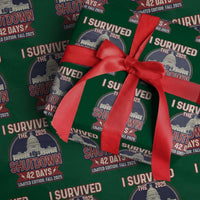 I Survived the 2025 Shutdown Wrapping Paper Roll Funny Government Closure Parody Political Humor - Wonder Print Shop