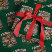 I Survived The Cleveland Meteor 2026 Wrapping Paper Roll Funny Ohio Apocalypse Meme Vintage Football Fan Humor