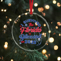 I Survived The Florida Blizzard Of 2025 Crystal Glass Ornament - Wonder Print Shop