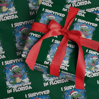 I Survived The Snow In Florida Wrapping Paper Roll Funny Crocodile - Wonder Print Shop