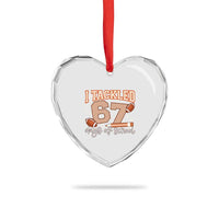 I Tackled 67 Days of School Heart Crystal Glass Ornament Funny Six Seven Meme Football Lover Milestone - Wonder Print Shop