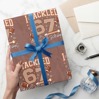I Tackled 67 Days of School Wrapping Paper Roll Funny Six Seven Meme Football Lover Milestone - Wonder Print Shop