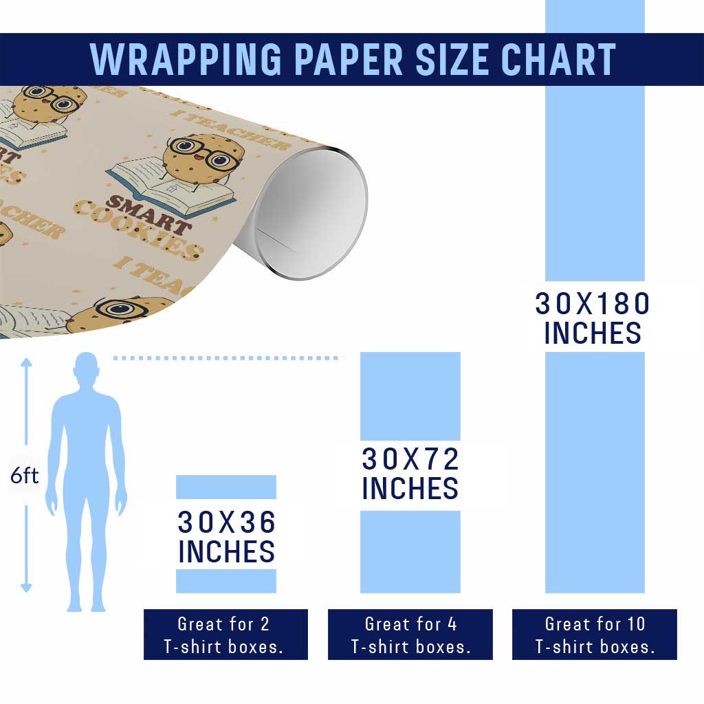 I Teach Smart Cookies Wrapping Paper Roll Funny Teacher - Wonder Print Shop