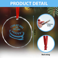 I Turn Hot Dogs Into Hot Logs Crystal Glass Ornament Funny Food Pun for BBQ Bros Toilet Humor Kings - Wonder Print Shop