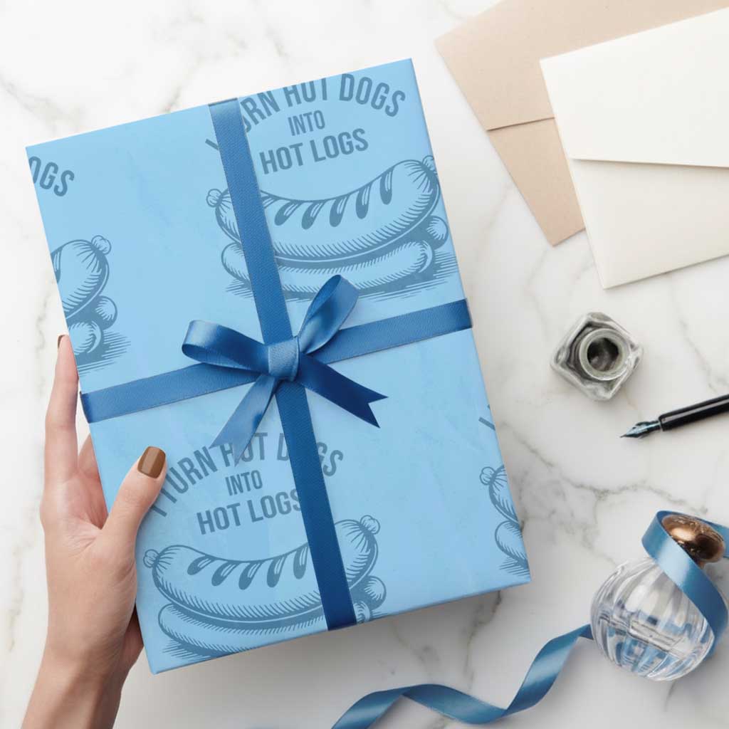 I Turn Hot Dogs Into Hot Logs Wrapping Paper Roll Funny Food Pun for BBQ Bros Toilet Humor Kings - Wonder Print Shop