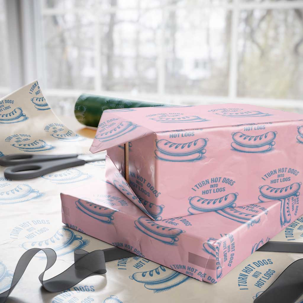 I Turn Hot Dogs Into Hot Logs Wrapping Paper Roll Funny Food Pun for BBQ Bros Toilet Humor Kings - Wonder Print Shop