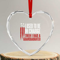 I Used To Be in Charge Then I Had A Granddaughter Heart Crystal Glass Ornament Funny Saying Gag Gift Birthday Grandpa Fathers Day US Flag