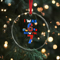 I Was 6 Now I Am 7 Crystal Glass Ornament Spider Themed Birthday Boy - Wonder Print Shop