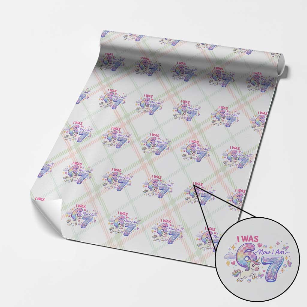 I Was 6 Now I Am 7 Wrapping Paper Roll Funny Birthday Alpha Kids - Wonder Print Shop
