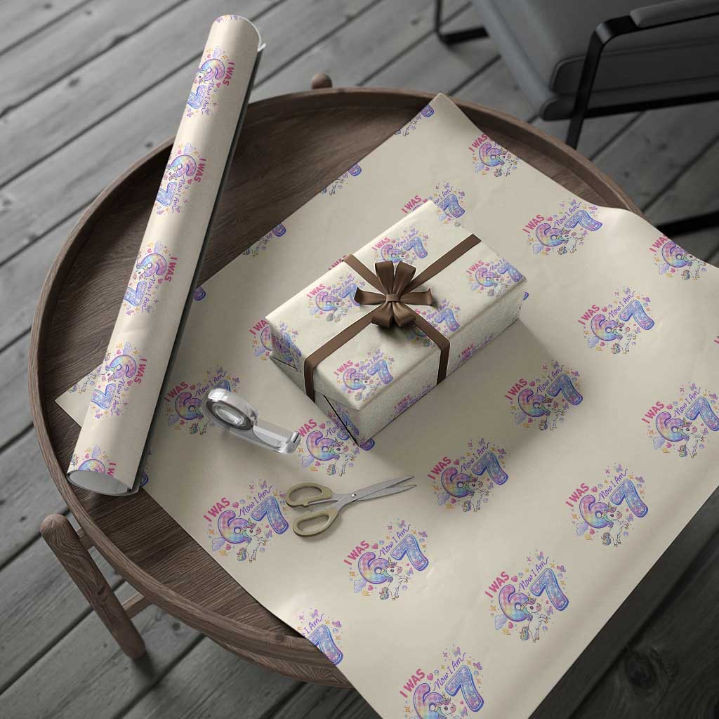 I Was 6 Now I Am 7 Wrapping Paper Roll Funny Birthday Alpha Kids - Wonder Print Shop