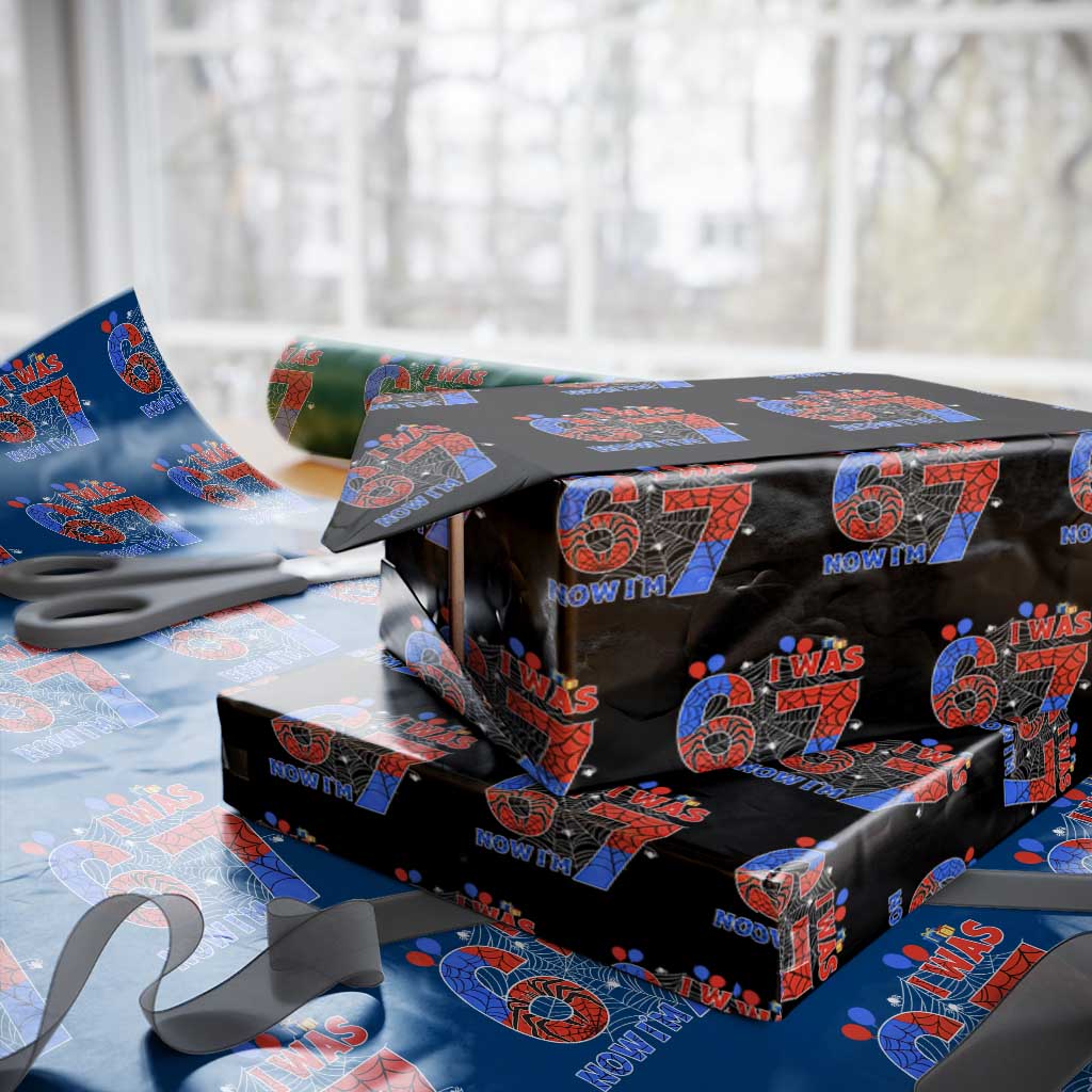 I Was 6 Now I Am 7 Wrapping Paper Roll Funny Spider Birthday Boy - Wonder Print Shop
