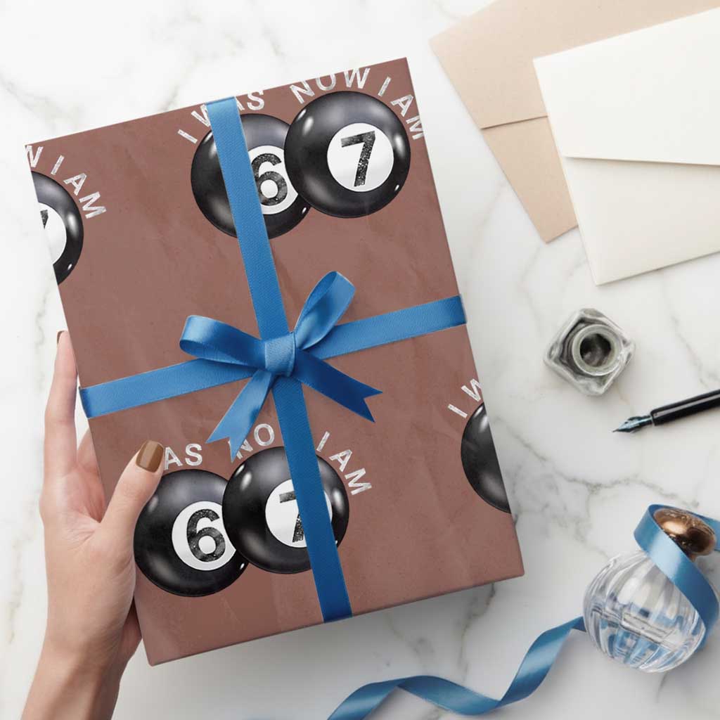 I Was 6 Now I'm 7 Ball Wrapping Paper Roll Funny 67 Six Seven Meme