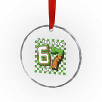 I Was 6 Now I'm 7 Birthday Meme Crystal Glass Ornament Pixel Style 67 Gamer Six Seven Joke - Wonder Print Shop