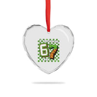 I Was 6 Now I'm 7 Birthday Meme Heart Crystal Glass Ornament Pixel Style 67 Gamer Six Seven Joke - Wonder Print Shop