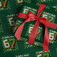 I Was 6 Now I'm 7 Birthday Meme Wrapping Paper Roll Pixel Style 67 Gamer Six Seven Joke - Wonder Print Shop