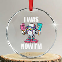 I Was 6 Now I'm 7 Crystal Glass Ornament Baseball Ice Cream Drip Number 67 Player