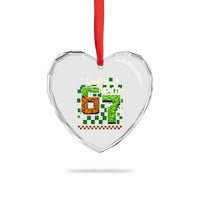 I Was 6 Now Im 7 Heart Crystal Glass Ornament Funny Six Seven 7th Birthday 67 Gaming Meme