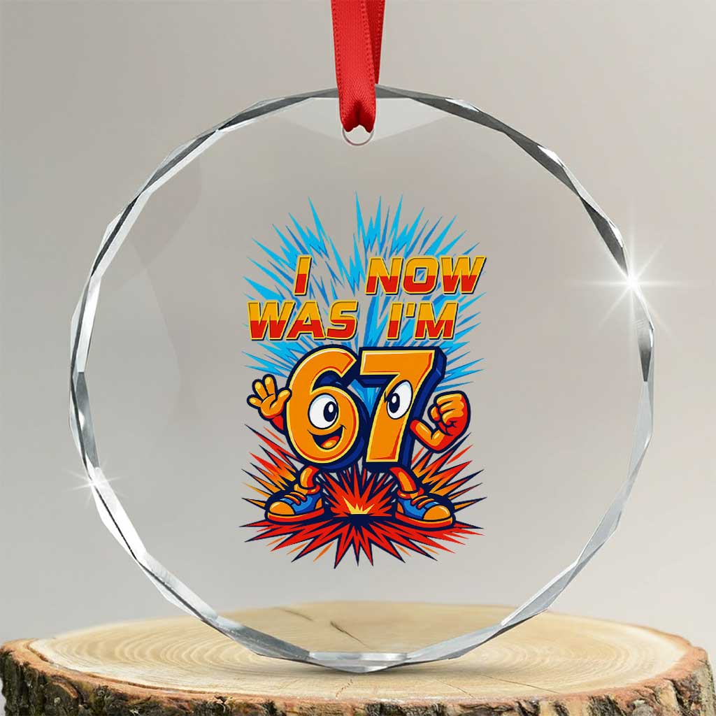 I Was 6 Now I'm 7 Italian Brainrot Meme Gift for Boy Kid Crystal Glass Ornament