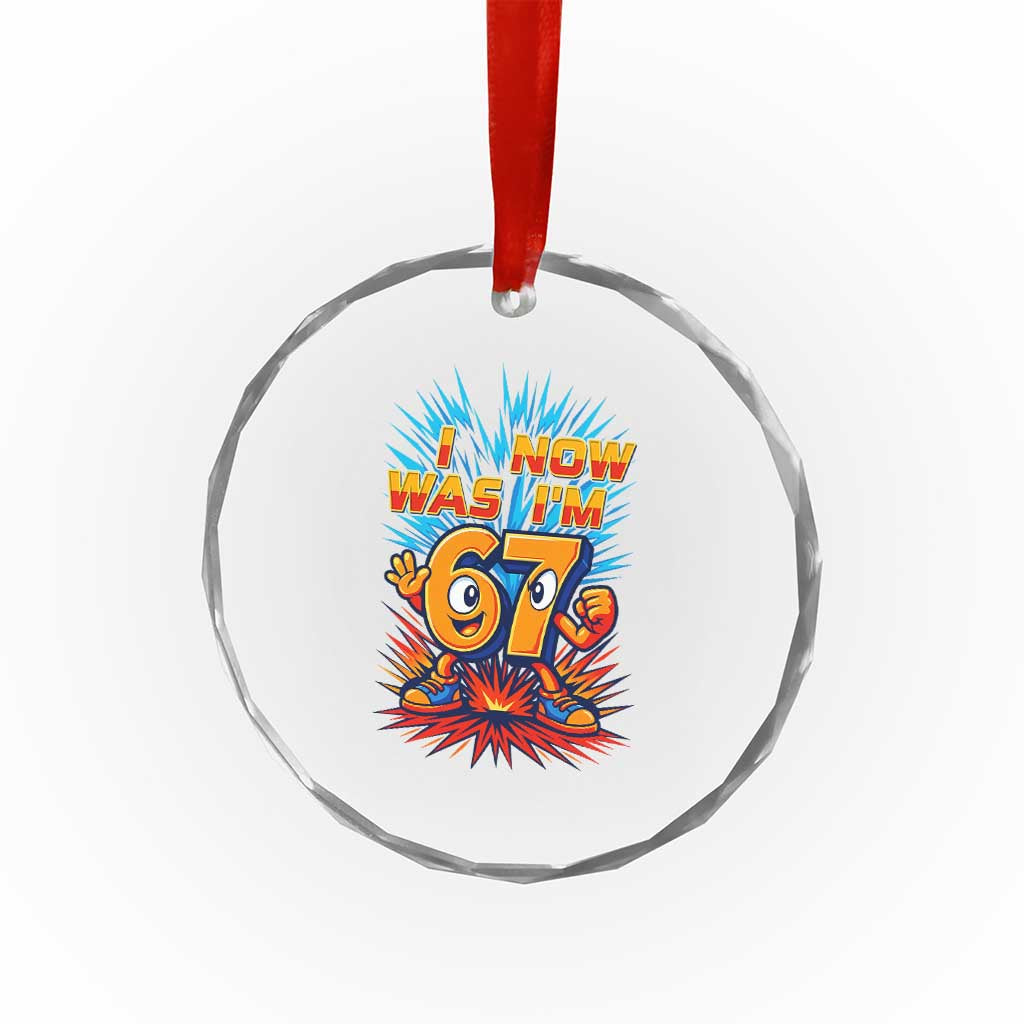 I Was 6 Now I'm 7 Italian Brainrot Meme Gift for Boy Kid Crystal Glass Ornament