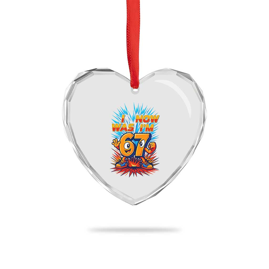 I Was 6 Now I'm 7 Italian Brainrot Meme Gift for Boy Kid Heart Crystal Glass Ornament