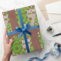 I Was 6 Now I'm 7 Wrapping Paper Roll Funny 7th 67 Birthday Meme Lucky Shamrock Checkered