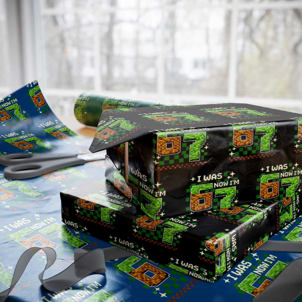 I Was 6 Now Im 7 Wrapping Paper Roll Funny Six Seven 7th Birthday 67 Gaming Meme