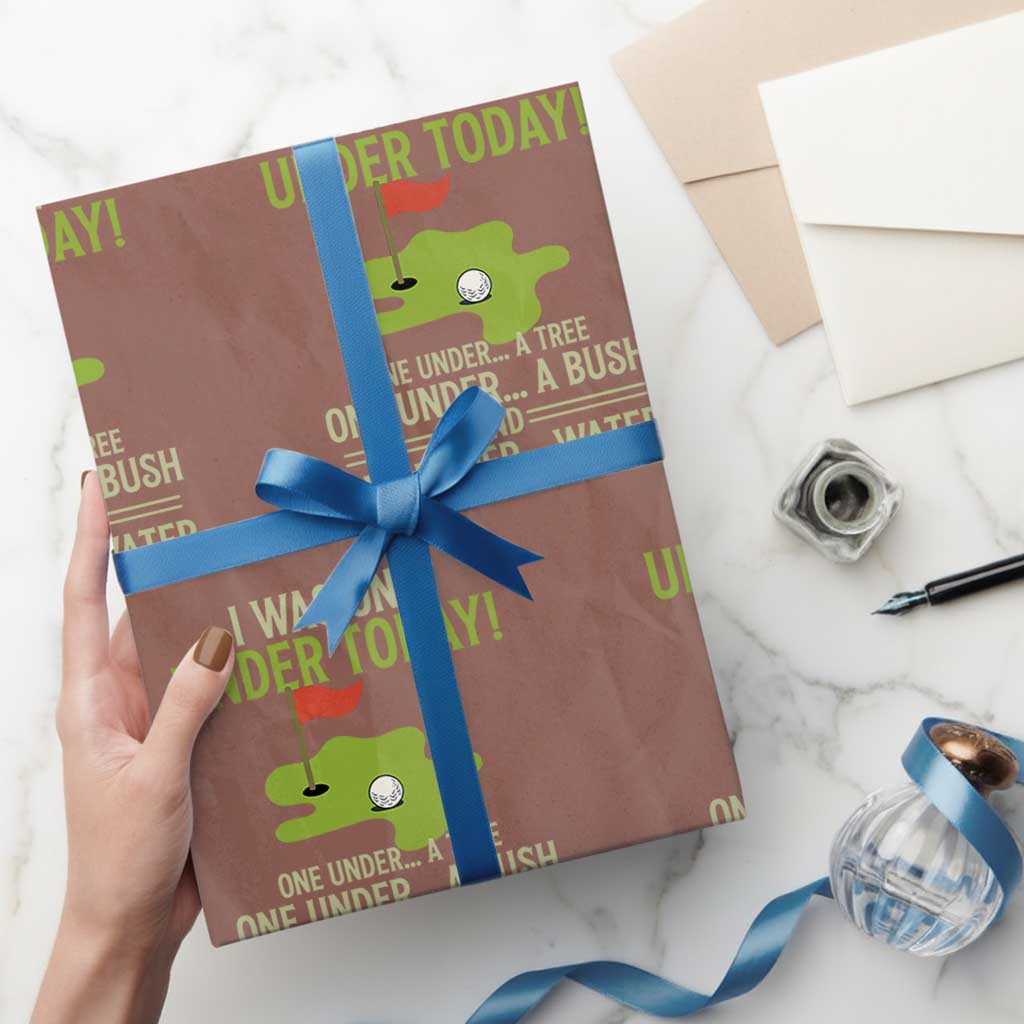 I Was One Under Today Funny Golf Humor Wrapping Paper Roll Sarcastic Golfer Joke Gift for Amateur Golfing Enthusiasts n Dads