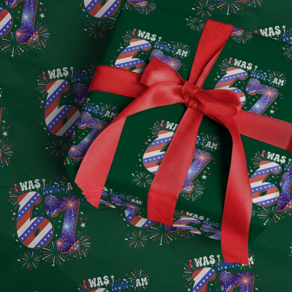 I Was Six Now I Am Seven Wrapping Paper Roll Patriotic 7th Birthday Gift