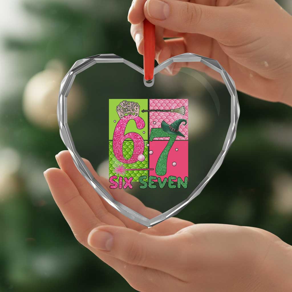 I Was Six Now I Am Seven Heart Crystal Glass Ornament Fantasy Birthday Girl - Wonder Print Shop