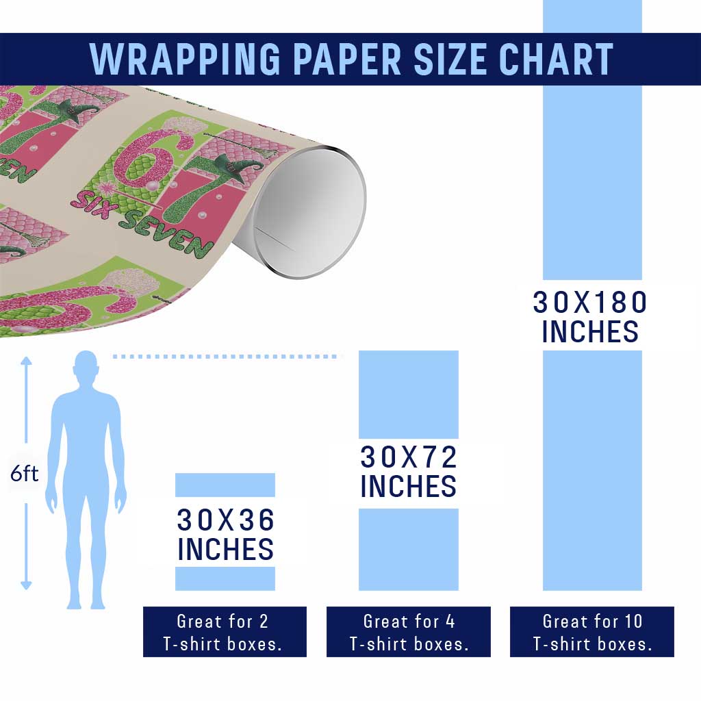 I Was Six Now I Am Seven Wrapping Paper Roll Fantasy Birthday Girl - Wonder Print Shop
