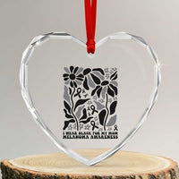 I Wear Black For My Mom Heart Crystal Glass Ornament Melanoma Support Squad