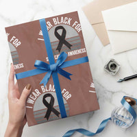 I Wear Black For Skin Cancer Awareness Wrapping Paper Roll Retro Vintage Sunset