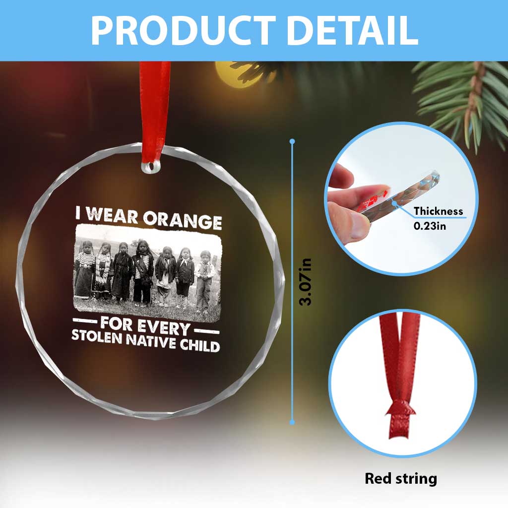 I Wear Orange For Every American Native Child Crystal Glass Ornament - Wonder Print Shop