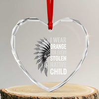 I Wear Orange For Every Stolen Native Child Heart Crystal Glass Ornament Orange Day