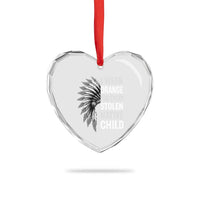 I Wear Orange For Every Stolen Native Child Heart Crystal Glass Ornament Orange Day