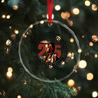 I Wear Orange For The 215 Stolen Children Crystal Glass Ornament Indigenous Girl Orange Shirt Day - Wonder Print Shop