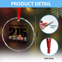 I Wear Orange For The 215 Stolen Children Crystal Glass Ornament Native Child Tribute 215 Memorial Awareness - Wonder Print Shop