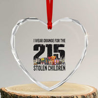 I Wear Orange For The 215 Stolen Children Heart Crystal Glass Ornament Native Child Tribute 215 Memorial Awareness - Wonder Print Shop