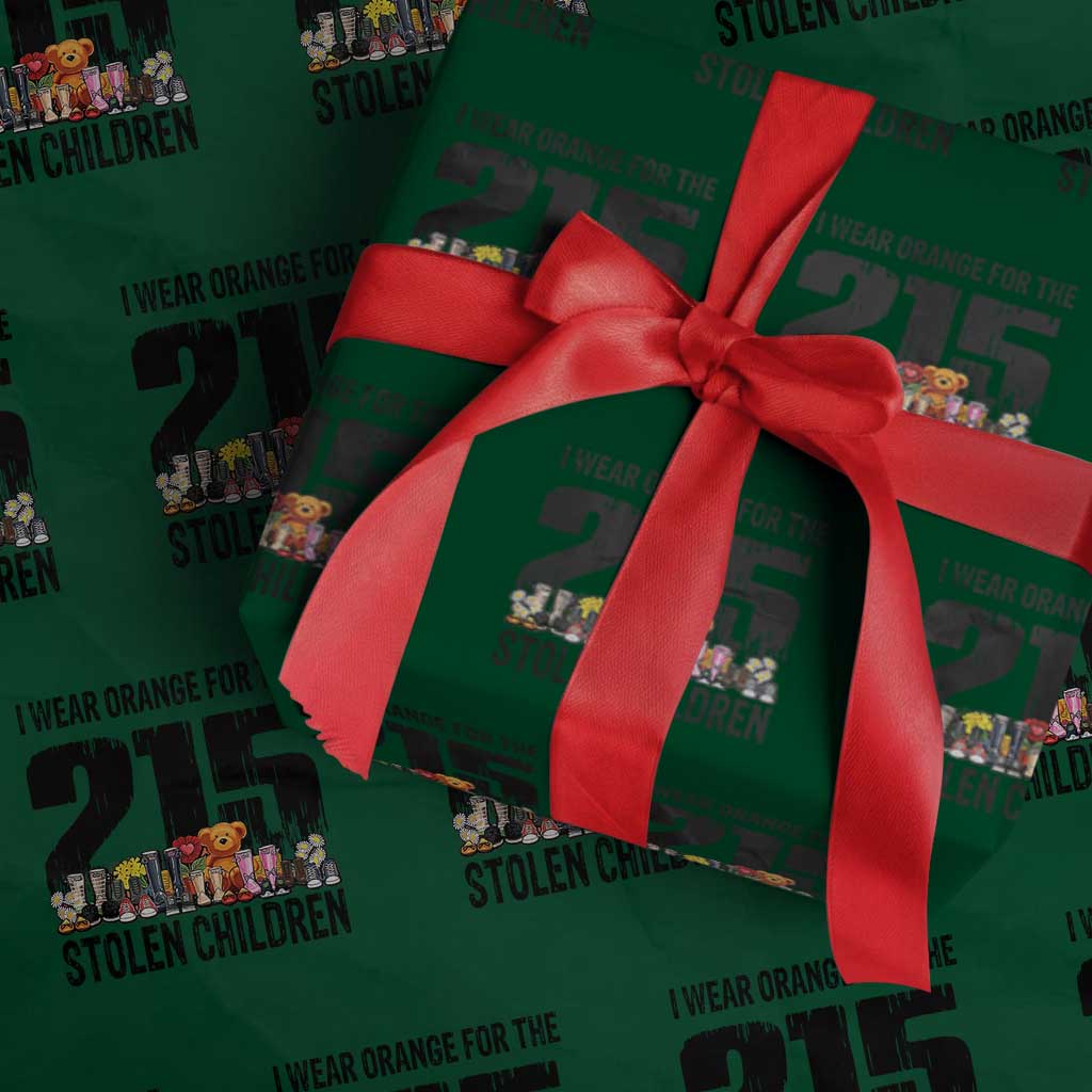 I Wear Orange For The 215 Stolen Children Wrapping Paper Roll Native Child Tribute 215 Memorial Awareness - Wonder Print Shop