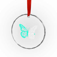 I Wear Teal For Sexual Assault Awareness Crystal Glass Ornament