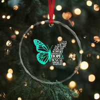 I Wear Teal For Sexual Assault Awareness Crystal Glass Ornament